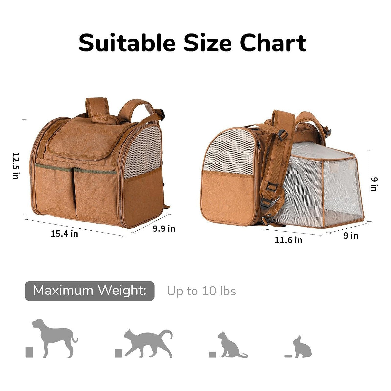 Grey Expandable Breathable Outdoor Portable Large Space Cat Backpack - Pet Carrier for Cats and Dogs - view 3