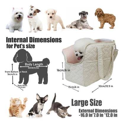 Beige Fashionable Pet Carrier Bag - Stylish Handbag for Cats and Small Dogs - view 3