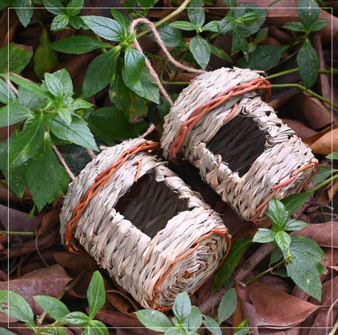 3-Piece Handcrafted Natural Grass Bird Nest - Eco-Friendly Pet Garden Decor(13x8cm) - view 4