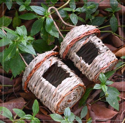 3-Piece Handcrafted Natural Grass Bird Nest - Eco-Friendly Pet Garden Decor(13x8cm) - view 4