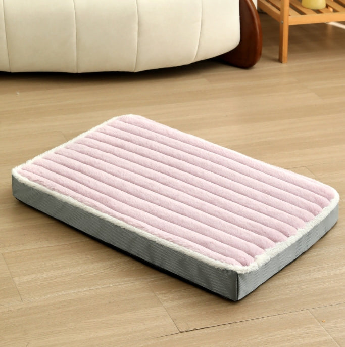 2-Piece Purple-pink Sponge large pet bed - plush dog mat, detachable, washable, anti-slip base(50x40x8cm)