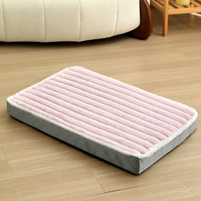 2-Piece Purple-pink Sponge large pet bed - plush dog mat, detachable, washable, anti-slip base(50x40x8cm)