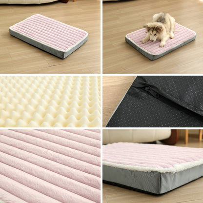 2-Piece Purple-pink Sponge large pet bed - plush dog mat, detachable, washable, anti-slip base(50x40x8cm) - view 3