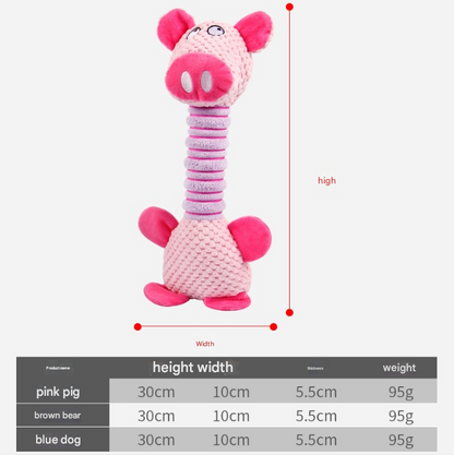 2-Piece Brown Long Neck Plush Dog Toy - Interactive Chew & Cuddle Toy for Puppies - view 4