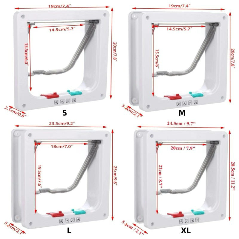 Secure 4-Way Locking Pet Door for Cats & Small Dogs - Easy Access Flap for Doors, Walls & Glass(Size L) - view 4