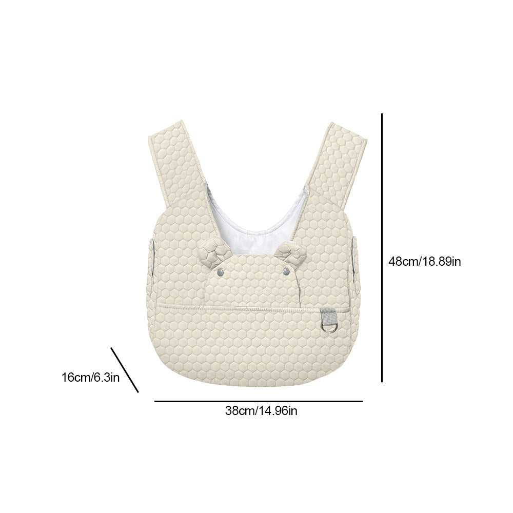 Khaki Hands-Free Quilted Pet Carrier Sling - Soft & Comfortable Front Pack for Small Dogs and Cats - view 6