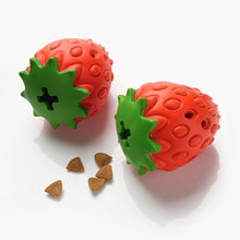 Red Durable Strawberry Treat Dispensing Dog Toy - Interactive Slow Feeder & Dental Chew(Medium size) - view 2
