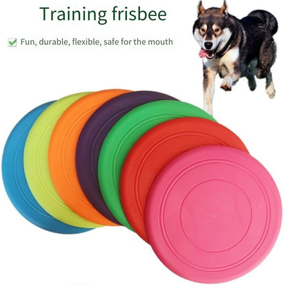 Seven-piece coloured set Soft Flying Disc Dog Toy - Durable & Gentle Rubber Frisbee for Interactive Fetch and Training - view 2