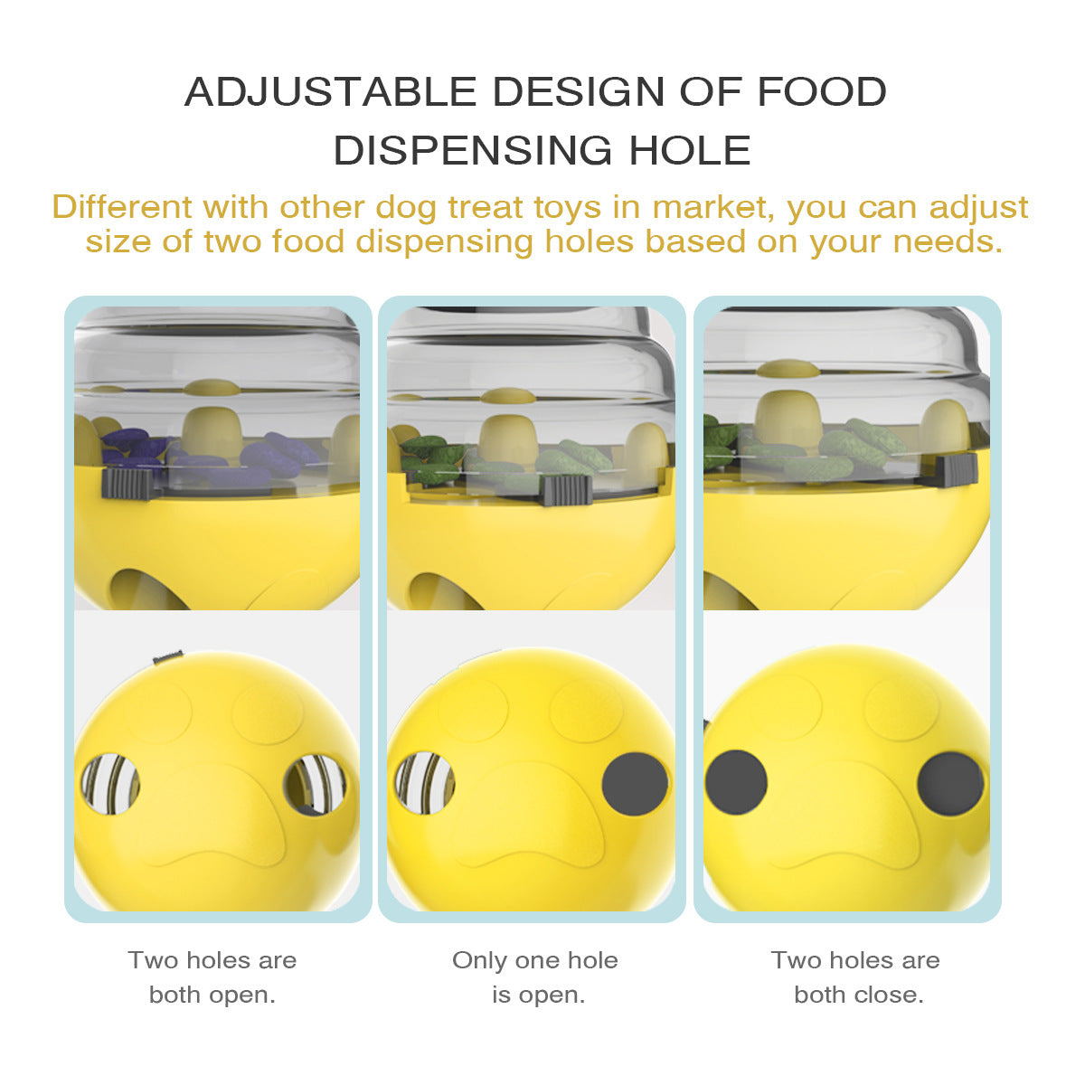 Interactive Dog Puzzle Feeder with Adjustable Food Dispensing Holes(Blue) - view 5