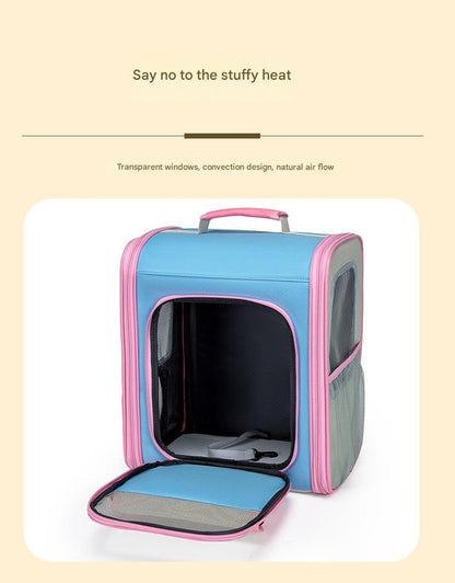 Breathable Pet Carrier Backpack - Large Capacity, Multiple Windows, Oxford Cloth(green) - view 4