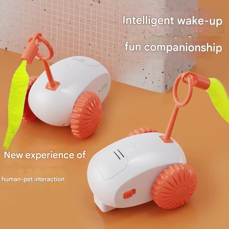 Interactive Smart Cat Toy Car - Automatic Obstacle Avoidance, Feather Tail, USB Rechargeable(blue) - view 3