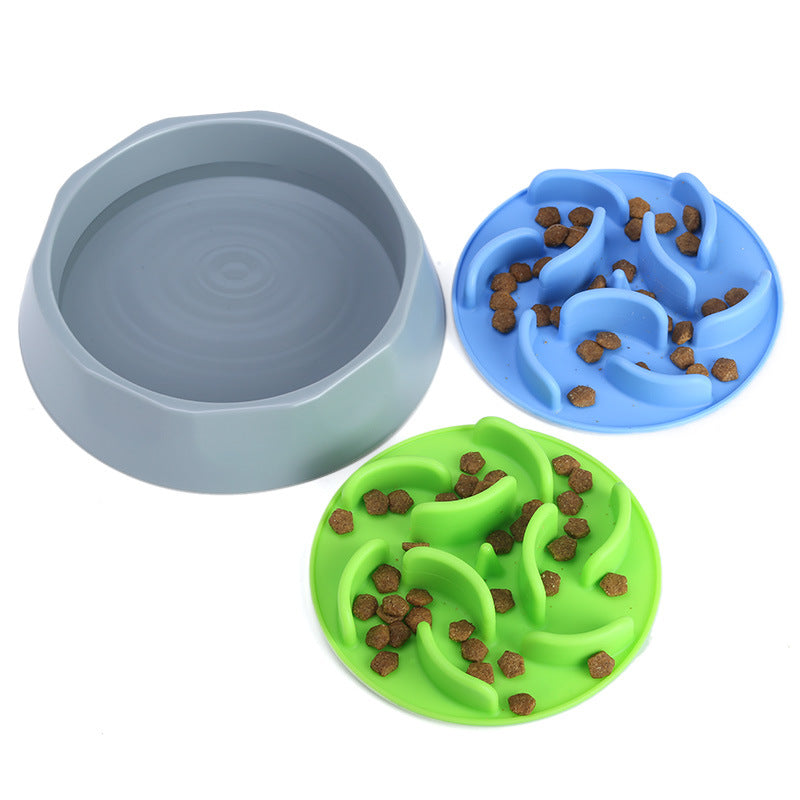 Slow Feeder Dog Bowl Set - Anti-Choke Puzzle Feeder Insert & Bowl for Healthy Eating Habits(cyan) - view 3