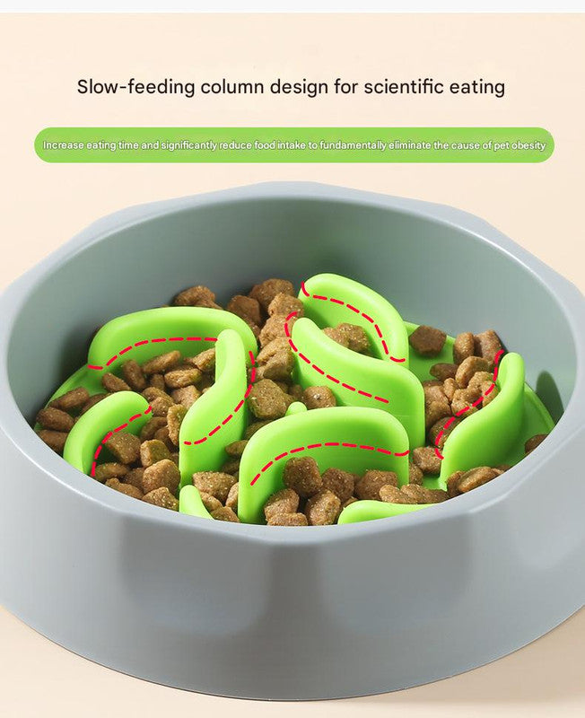 Slow Feeder Dog Bowl Set - Anti-Choke Puzzle Feeder Insert & Bowl for Healthy Eating Habits(pink) - view 4
