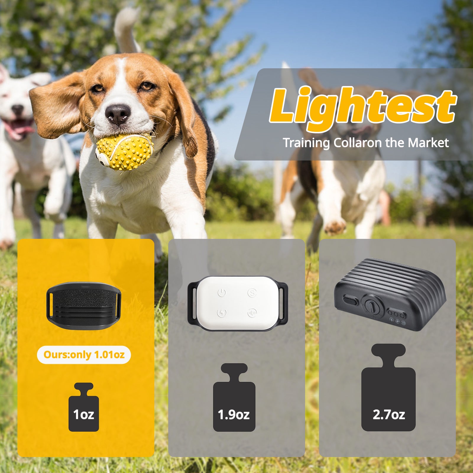 Ultra-Small & Lightweight Dog Training Collar with Remote - 3 Modes, Adjustable Levels, Fits All Sizes(black) - view 3