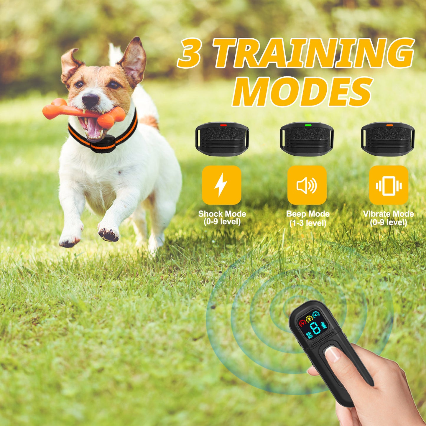 Ultra-Small & Lightweight Dog Training Collar with Remote - 3 Modes, Adjustable Levels, Fits All Sizes(black) - view 4