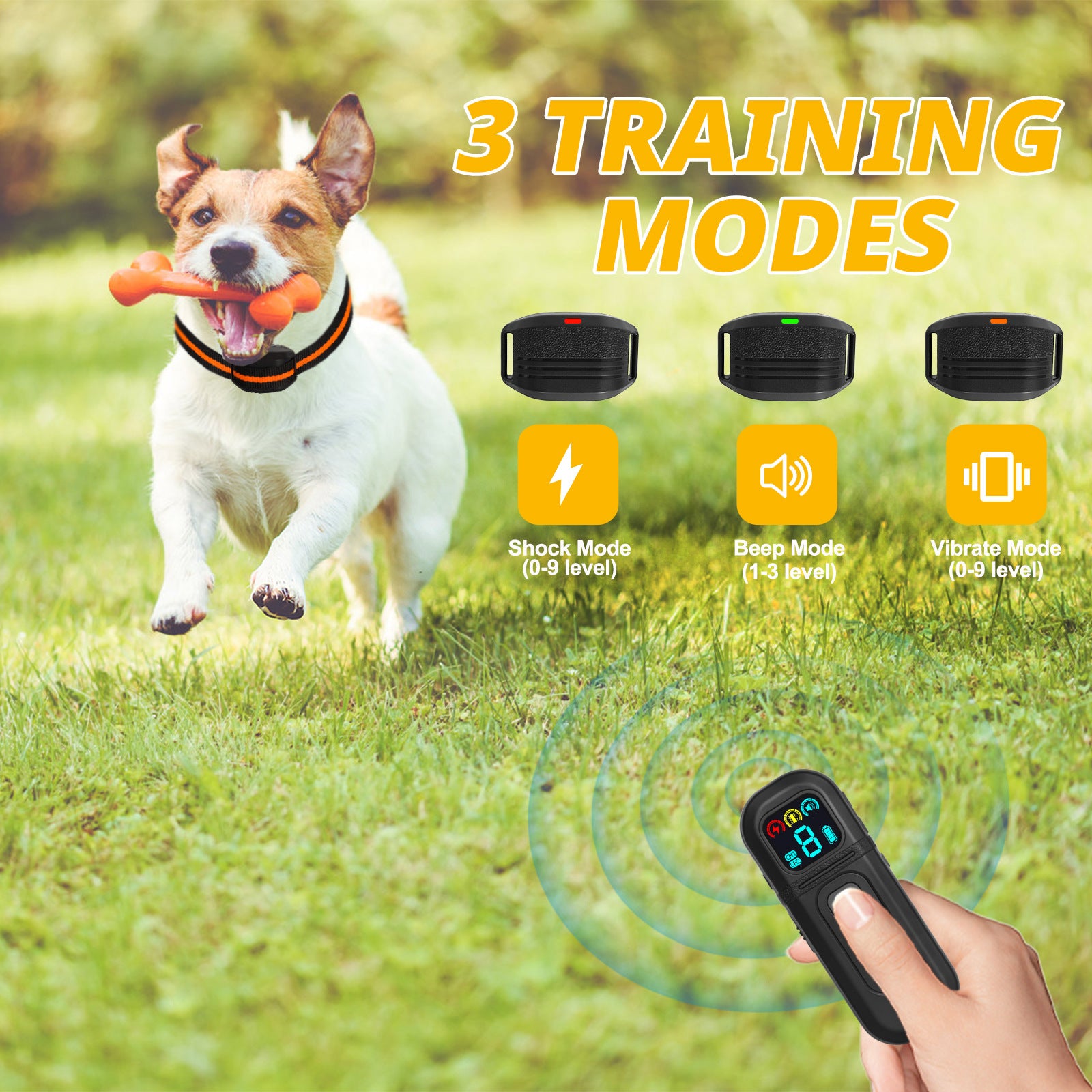 Ultra-Small & Lightweight Dog Training Collar with Remote - 3 Modes, Adjustable Levels, Fits All Sizes(black) - view 4