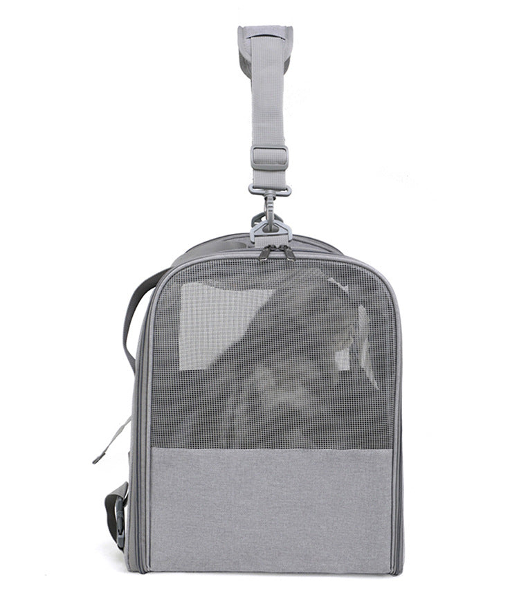 Foldable Soft-Sided Pet Carrier for Travel - Fits Cats & Small Dogs Under 6kg, with Removable Plush Bed & Shoulder Strap(grey) - view 8