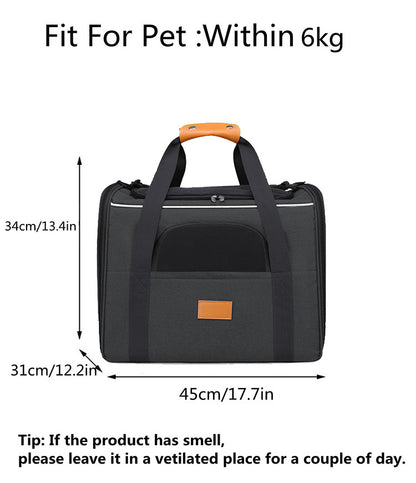 Foldable Soft-Sided Pet Carrier for Travel - Fits Cats & Small Dogs Under 6kg, with Removable Plush Bed & Shoulder Strap(grey) - view 10