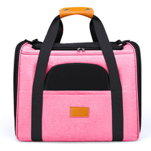 Foldable Soft-Sided Pet Carrier for Travel - Fits Cats & Small Dogs Under 6kg, with Removable Plush Bed & Shoulder Strap(pink)
