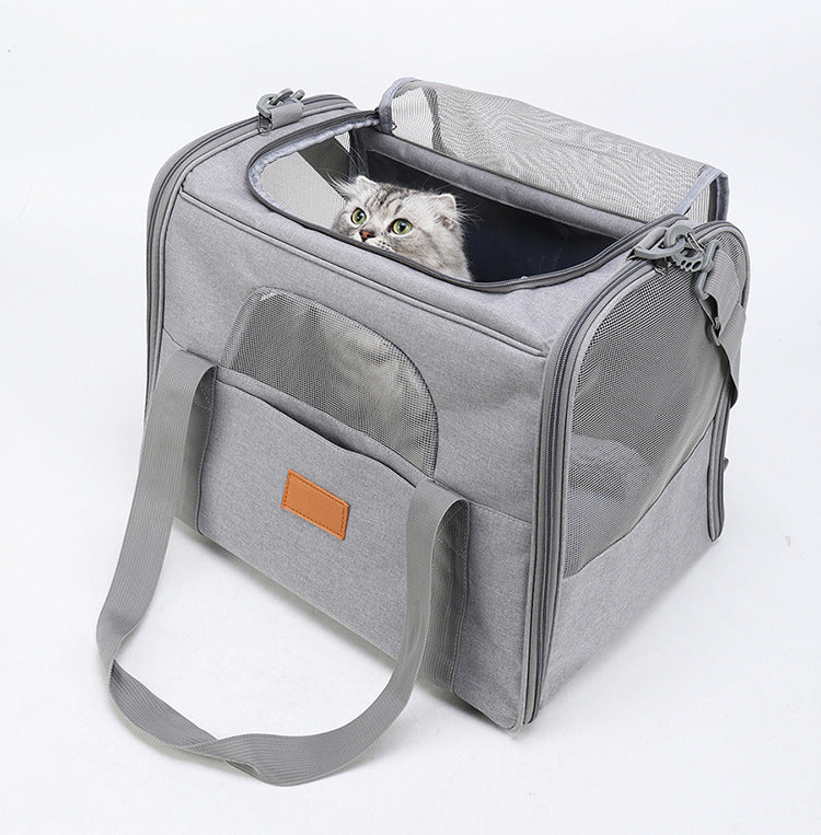 Foldable Soft-Sided Pet Carrier for Travel - Fits Cats & Small Dogs Under 6kg, with Removable Plush Bed & Shoulder Strap(pink) - view 7
