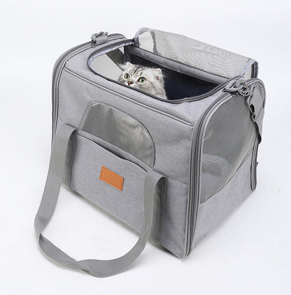 Foldable Soft-Sided Pet Carrier for Travel - Fits Cats & Small Dogs Under 6kg, with Removable Plush Bed & Shoulder Strap(pink) - view 7