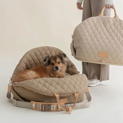 Luxury Quilted 2-in-1 Pet Travel Carrier & Car Booster Seat for Small Dogs(Black) - view 2