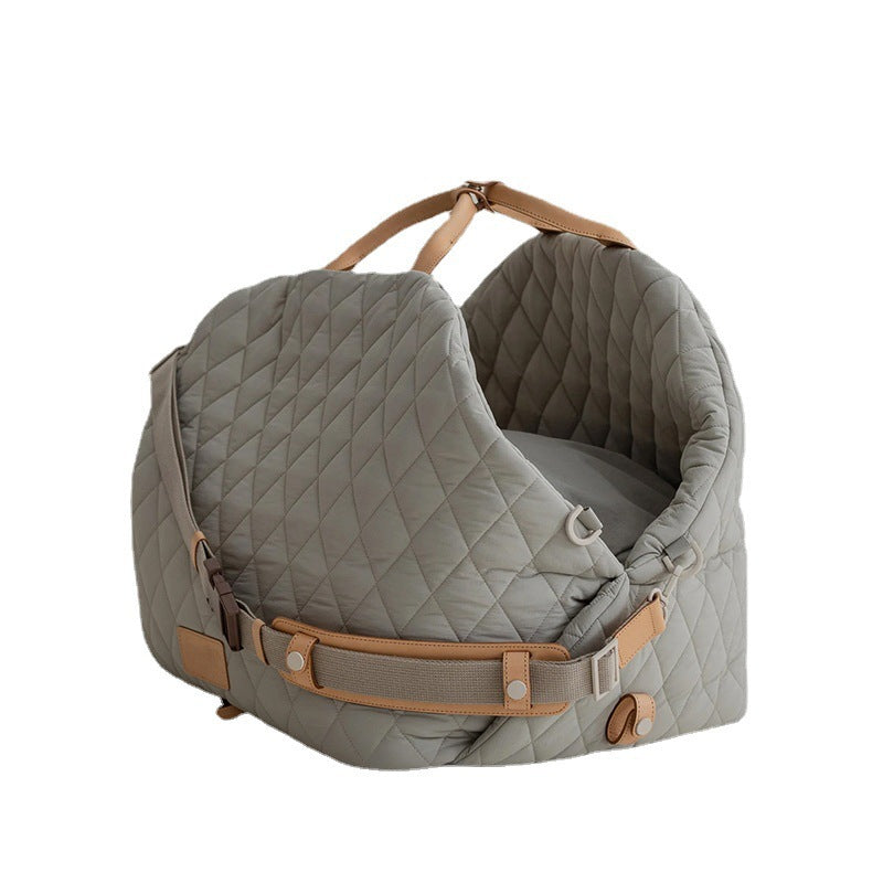 Luxury Quilted 2-in-1 Pet Travel Carrier & Car Booster Seat for Small Dogs(Black) - view 4