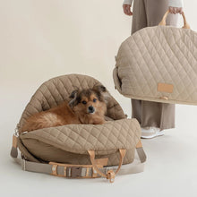 Luxury Quilted 2-in-1 Pet Travel Carrier & Car Booster Seat for Small Dogs(Camel) - view 2