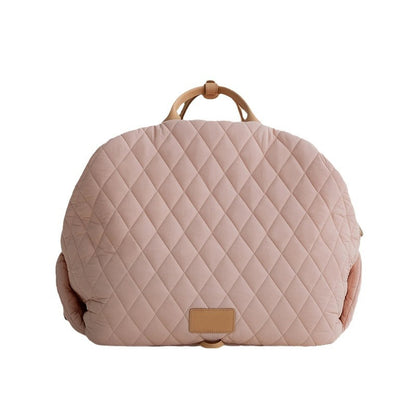 Luxury Quilted 2-in-1 Pet Travel Carrier & Car Booster Seat for Small Dogs(Camel) - view 5