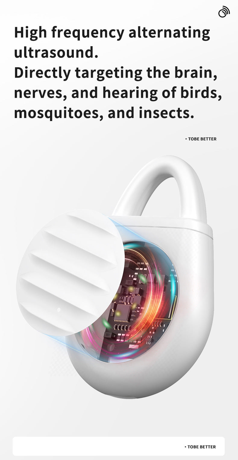 2 Pcs Yellow Portable Ultrasonic Pest Repeller - Rechargeable Mosquito & Bird Repellent Device | 3-Mode for Indoor, Outdoor & Camping - view 4