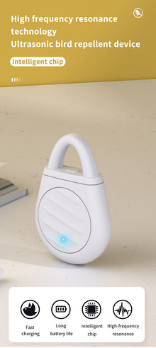 2 Pcs White Portable Ultrasonic Pest Repeller - Rechargeable Mosquito & Bird Repellent Device | 3-Mode for Indoor, Outdoor & Camping - view 2