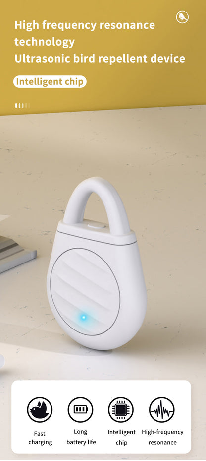 2 Pcs White Portable Ultrasonic Pest Repeller - Rechargeable Mosquito & Bird Repellent Device | 3-Mode for Indoor, Outdoor & Camping - view 2