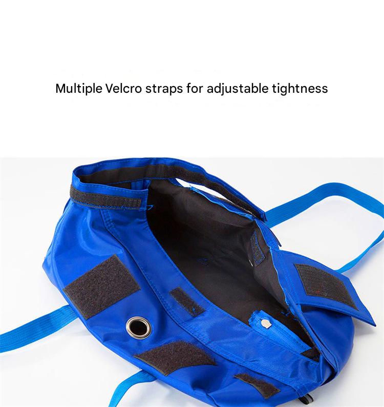 Size M Blue Multi-Functional Cat Grooming Bag - Anti-Scratch Restraint Pouch for Nail Trimming and Vet Visits - view 7