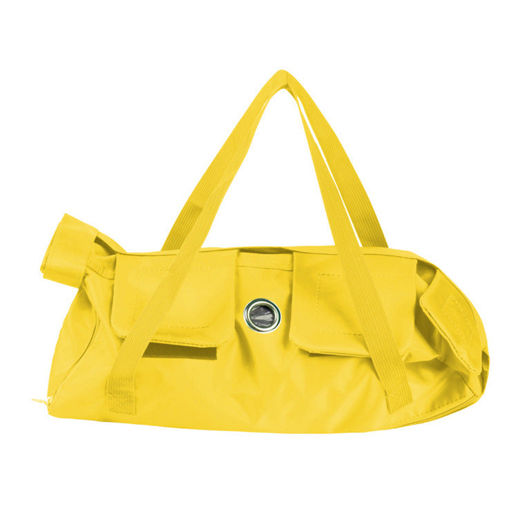 Size M Yellow Multi-Functional Cat Grooming Bag - Anti-Scratch Restraint Pouch for Nail Trimming and Vet Visits