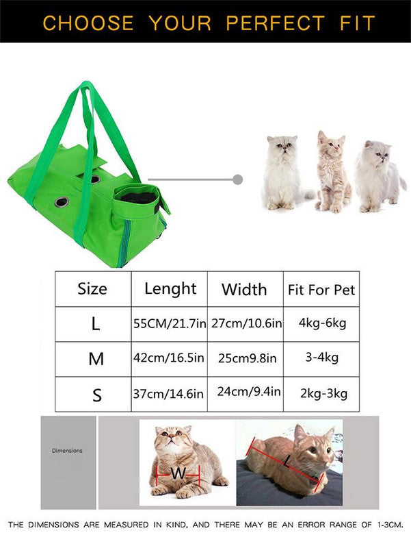 Size S Orange Multi-Functional Cat Grooming Bag - Anti-Scratch Restraint Pouch for Nail Trimming and Vet Visits - view 3