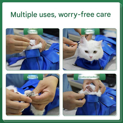 Size S Orange Multi-Functional Cat Grooming Bag - Anti-Scratch Restraint Pouch for Nail Trimming and Vet Visits - view 9