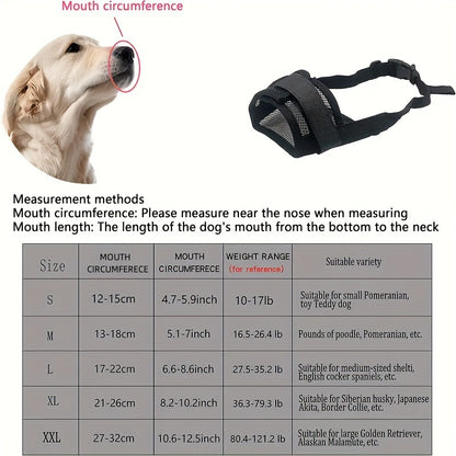 3 Pcs Size XXL Black Breathable Mesh Dog Muzzle - Soft & Comfortable Guard to Prevent Biting, Allows Panting and Drinking - view 3