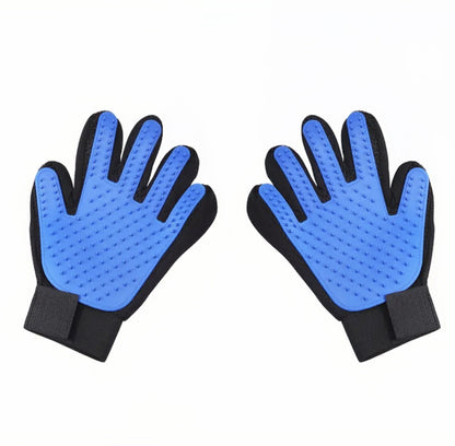3 Pairs Blue Pet Grooming Gloves for Dogs & Cats - Deshedding, Bathing & Massage Brush - view 5