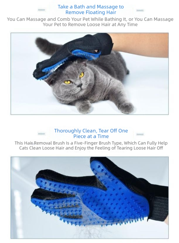5 Pairs Blue Pet Grooming Gloves for Dogs & Cats - Deshedding, Bathing & Massage Brush - view 3