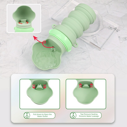 Brown Portable Collapsible Pet Water Bottle for Dogs Outdoor Travel Drinking Dispenser Silicone Pet Water Cup - view 5