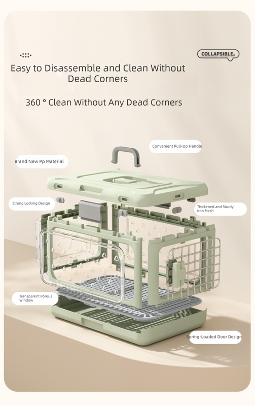 Yellow Premium Foldable Pet Carrier Crate - Breathable Aviation Travel Box for Cats & Small Dogs up to 10kg - Portable Car & Flight Transport Case - view 5
