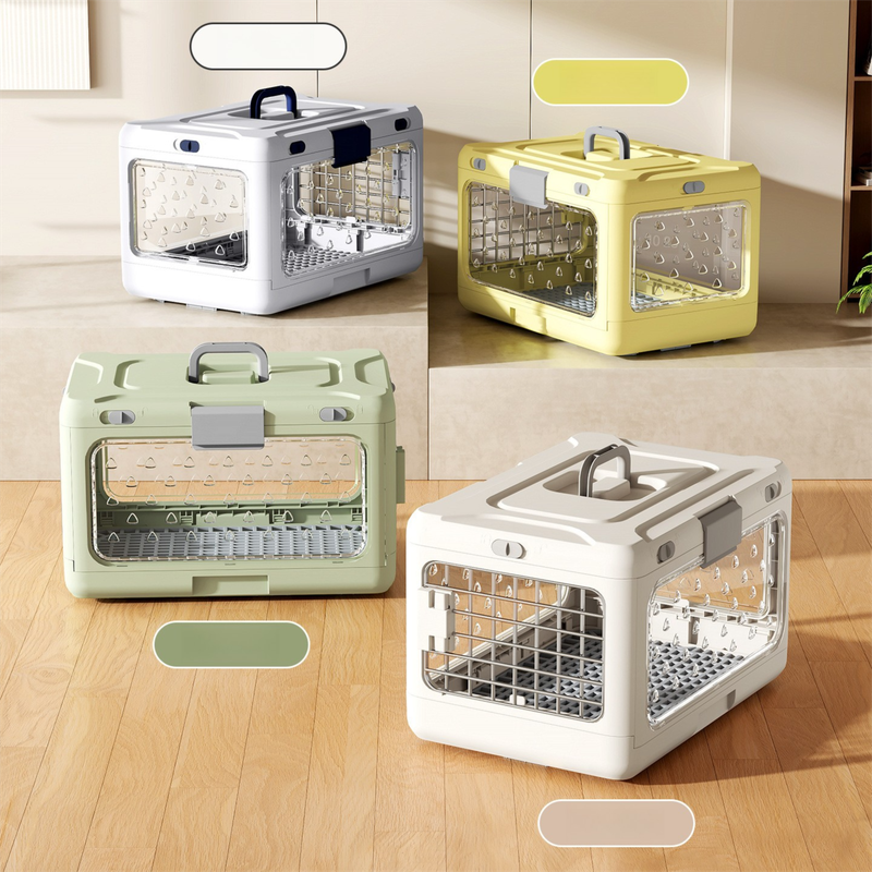 Grey Premium Foldable Pet Carrier Crate - Breathable Aviation Travel Box for Cats & Small Dogs up to 10kg - Portable Car & Flight Transport Case - view 2