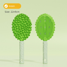 Green Pet Durian Massage Comb 2-Pack - Cat Deshedding Brush with Dual-Sided TPR Design for Soft Skin and Fur Cleaning