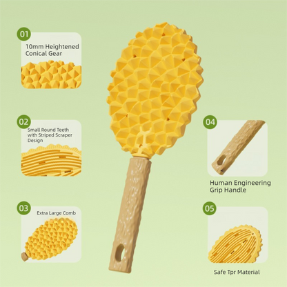 Green Pet Durian Massage Comb 2-Pack - Cat Deshedding Brush with Dual-Sided TPR Design for Soft Skin and Fur Cleaning - view 6