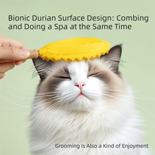 Green and Yellow Pet Durian Massage Comb 2-Pack - Cat Deshedding Brush with Dual-Sided TPR Design for Soft Skin and Fur Cleaning - view 2