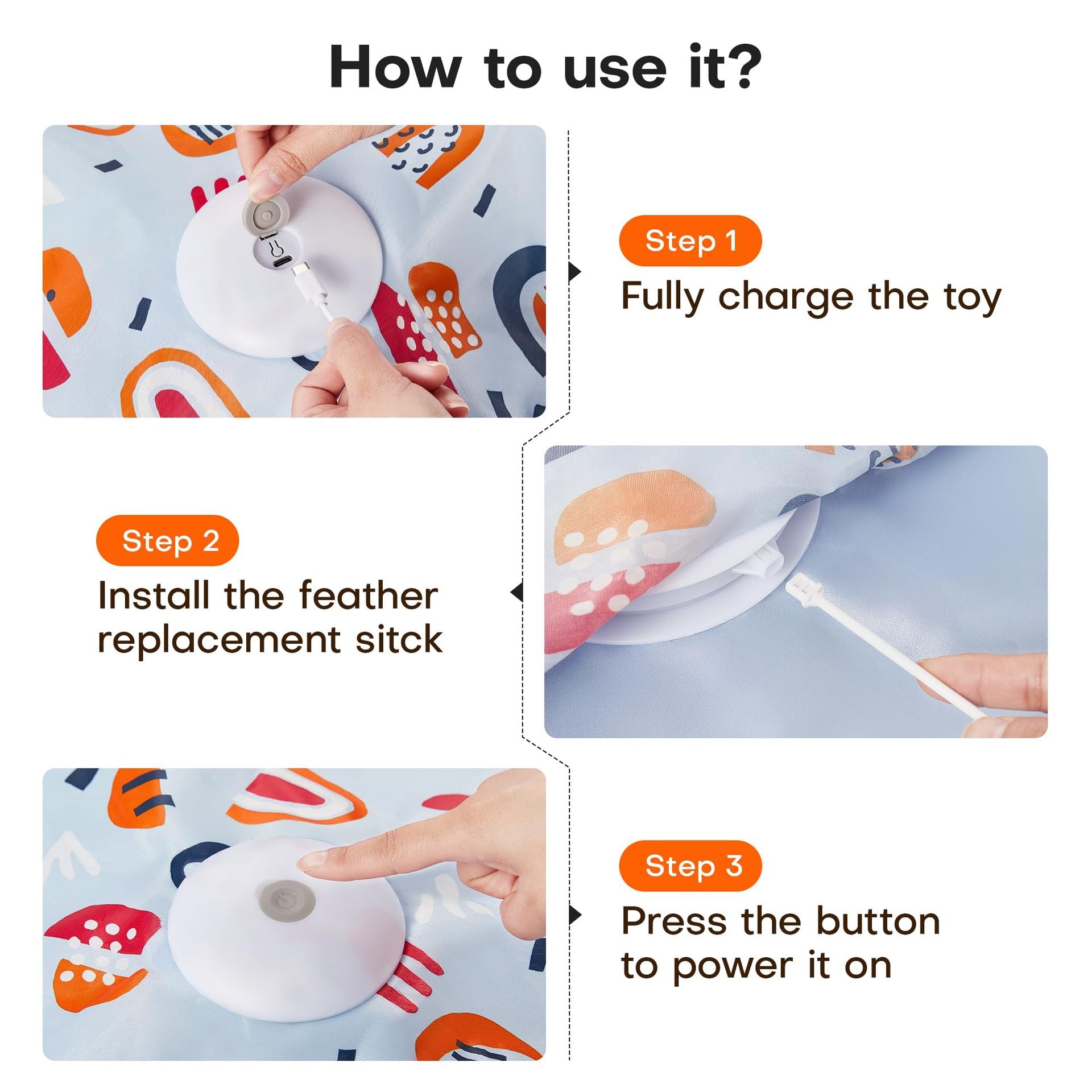 Green Interactive Cat Toys Rechargeable,Moving Concealed Feathers,Real Mouse Squeaky,Touch Activated Cat Kitten Toy Exercise Toys for Indoor Bored Adult Cats - view 6