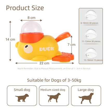 Yellow Interactive Duck-Shaped Automatic Pet Feeder – Smart Treat Dispenser for Cats & Dogs with 3 Adjustable Port Sizes - view 2