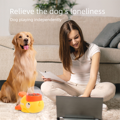 Yellow Interactive Duck-Shaped Automatic Pet Feeder – Smart Treat Dispenser for Cats & Dogs with 3 Adjustable Port Sizes - view 5