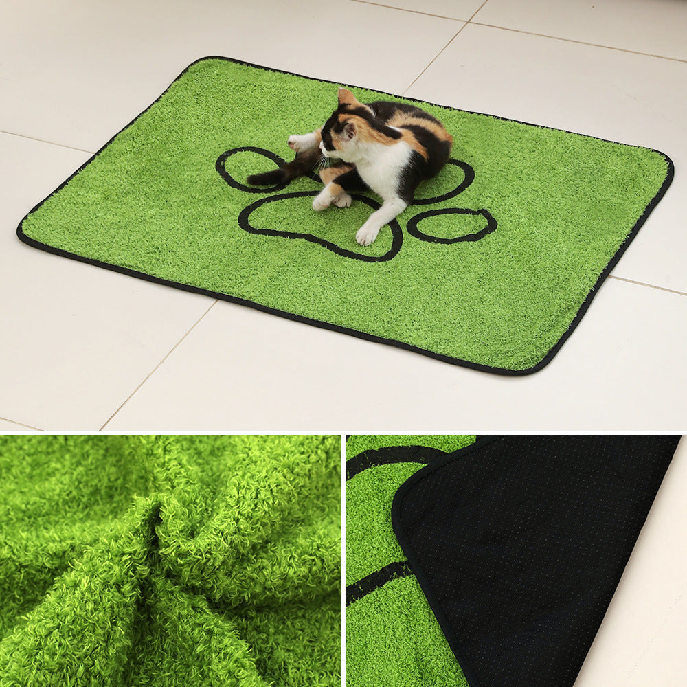 2 Pcs Artificial Grass Pet Mat – Soft, Fast-Drying & Non-Slip Sleeping Pad for Cats and Dogs(60x90cm)