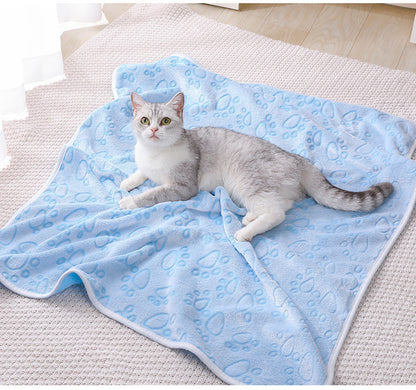 Green Pet Blanket Set – Plush Paw Print Design, 3-Piece Pack (S/M/L Sizes) - view 3